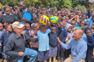 Sports donation at a local school
